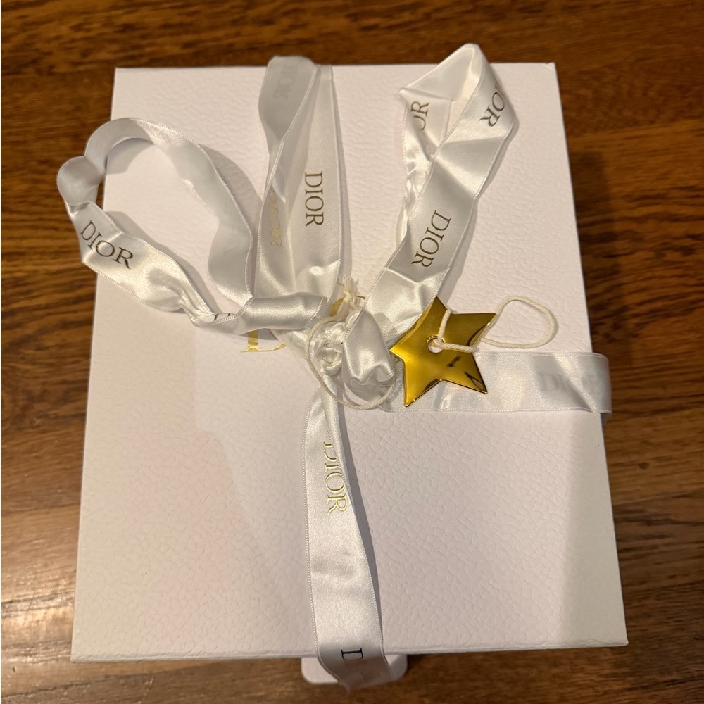 Dior White Box with Gold Star Ribbon